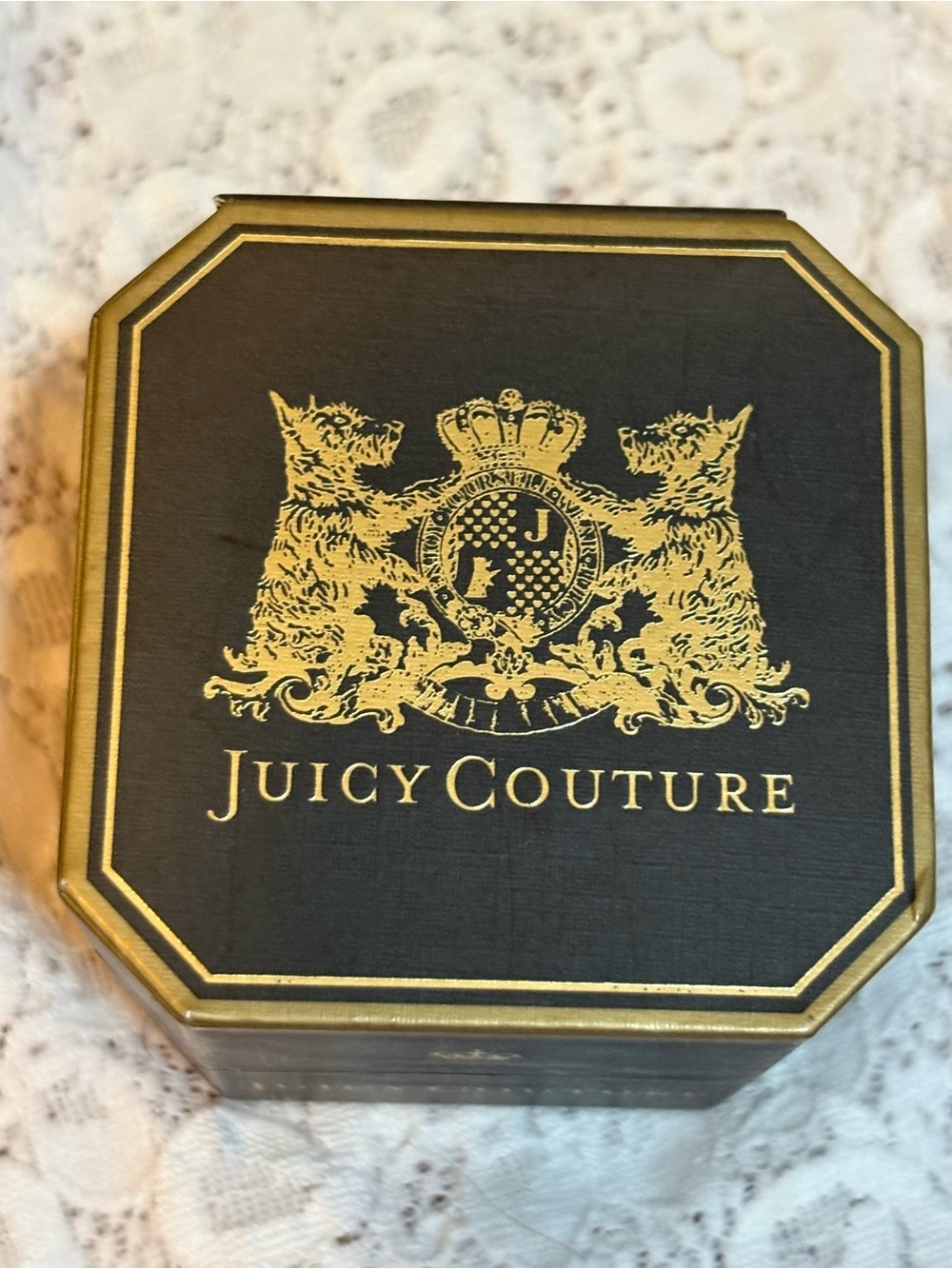 Juicy Couture Black and Gold Crest Watch Box